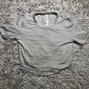 Lululemon cream/white ribbed crop top